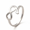 Non-Tarnish 304 Stainless Steel Hollow Out Infinity Finger Ring for Women, Stainless Steel Color, Inner Diameter: 17mm