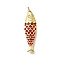 Barss Pendants, with Enamel Rhinestone and Jumping Ring, Lead Free and Cadmium Free,
Fish Charms, FireBrick, 36x10.5x5.5mm, Hole: 3mm