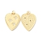 Rack Plating Brass Micro Pave Cubic Zirconia Pendants, Long-Lasting Plated, Cadmium Free & Lead Free, Heart with Star, Real 18K Gold Plated, 24x18.5x2mm, Hole: 3mm