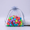 Rectangle Organza Drawstring Bags, Slate Gray, 12x9cm