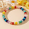 Natural Mixed Gemstone Abacus Beads Stretch Bracelets for Women, Inner Diameter: 7-1/4 inch(18.5cm)