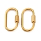 304 Stainless Steel Screw Carabiner Lock Charms, for Necklaces Making, Quick Links, Oval, Golden, 21x11x4mm, Screw: 7x4mm