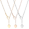 3Pcs 3 Colors Stainless Steel Lariat Necklaces Set, Guitar & Heart Pendant Adjustable Necklaces, Mixed Color, 27.56 inch(70cm), 1pc/color