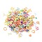 PVC Paillette/Sequins Beads, Golden Sheen, Random Mixed Letters, Mixed Color, 2~5.5x1.5~7x0.3mm