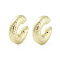 Donut Brass Cuff Earrings, Long-Lasting Plated, Cadmium Free & Lead Free, Real 18K Gold Plated, 25x7.5mm