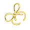 Rack Plating Brass Bowknot Open Cuff Rings for Women, Cadmium Free & Lead Free, Long-Lasting Plated, Real 18K Gold Plated, Adjustable