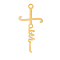 Stainless Steel Pendants, Faith Cross Charms, Golden, 27x13mm
