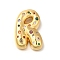 Brass Cubic Zirconia Pendants, Cadmium Free & Nickel Free & Lead Free, Letter A~Z Charms, Real 18K Gold Plated, Letter R, 29.5x20.5x7mm, Hole: 5x2.5mm