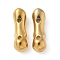 304 Stainless Steel Beads, Ion Plating(IP), Bar, Real 18K Gold Plated, 15x4.5x4.5mm, Hole: 1.2mm