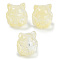 Transparent Spray Paint Glass Beads, Fox, Pale Goldenrod, 15x14x13.5mm, Hole: 1.2mm