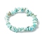 Natural Flower Amazonite Chip Beads Stretch Bracelet for Women, Inner Diameter: 1-7/8~2 inch(4.8~5cm)