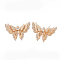 Brass Pendants, with Crystal Rhinestone, Cadmium Free & Nickel Free & Lead Free, Butterfly, Light Gold, 26x34.5x8.5mm, Hole: 1mm