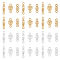 60Pcs 6 Styles Brass Connector Charms, Horse Eye & Heart & Round, Golden & Silver, 3~10.5x2.5~7x2~2.5mm, Hole: 1mm, 10pcs/style