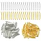100Pcs 2 Colors Brass Tube Beads, Curved, Nickel Free, Platinum & Golden, 25x2mm, Hole: 1mm, 50pcs/color