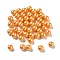 Shell Pearl Beads, Half Drilled Beads, Polished, Round, Orange, 8mm, Hole: 1mm