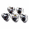 Handmade Lampwork Beads, with Inner Flower, Heart, Black, 15x15~16x9mm, Hole: 1.2mm