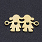 201 Stainless Steel Links connectors, Girl with Girl, Heart , Golden, 10x19x1mm, Hole: 1.5mm