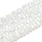 Opaque Glass Beads Stands, AB Color, Faceted(32 Facets), Round, White, 4.5x4mm, Hole: 1mm, about 87~93pcs/strand, 32~33cm
