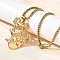 201 Stainless Steel Laser Cut Mother and Baby Koala Pendant Box Chain Necklaces for Women Men, Real 18K Gold Plated, 23.03 inch(58.5cm)