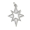 Non-Tarnish 304 Stainless Steel Pendants, with Jump Ring, Laser Cut, Star Charms, Stainless Steel Color, 26x18x1mm, Hole: 3.2mm