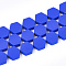 Spray Painted Non-magnetic Synthetic Hematite Beads Strands, Hexagon, Blue, 8.5x8x3mm, Hole: 1mm, about 45pcs/strand, 15.7 inch