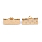 304 Stainless Steel Ribbon Crimp Ends, Golden, 8x15x5mm, Hole: 1.5x0.5mm