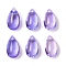 Transparent Glass Charms, Teardrop, Purple, 14x8x5.2mm, Hole: 1.2mm, 10pcs/set