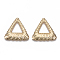 Eco-Friendly Iron Pendants, Triangle, Cadmium Free & Nickel Free & Lead Free, Light Gold, 30.5x30.5x3mm, Hole: 1.4mm