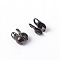 304 Stainless Steel Bead Tips, Calotte Ends, Clamshell Knot Cover, Electrophoresis Black, 4x2mm, Hole: 1.2mm