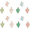Alloy Pendants, with Enamel, Cactus, Mixed Color, 80x20mm, 36pcs/box