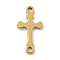 Ion Plating(IP) 201 Stainless Steel Connector Charms, Religion Cross Links, Real 18K Gold Plated, 17.5x9x1mm, Hole: 1.6mm