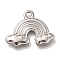 Anti-Tarnish 304 Stainless Steel Pendants, Rainbow with Cloud Charm, Stainless Steel Color, 14x18.5x1.5mm, Hole: 1.8mm