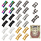 24Pcs 6 Colors Alloy Shoelaces Buckle Lock, Rectangle, Mixed Color, 36x10.5x7mm, 4pcs/color
