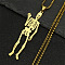 201 Stainless Steel Skeleton Pendant Necklaces, Golden, 23.82 inch(60.5cm)