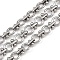 304 Stainless Steel Ring with Round Link Chains, Unwelded, with Spool, Stainless Steel Color, 8x1.5mm