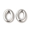 Non-Tarnish 304 Stainless Steel Linking Rings, Oval, Stainless Steel Color, 14x11x2.7mm, Inner Diameter: 8mm