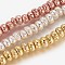 Electroplated Natural Lava Rock Beads Strands, Long-Lasting Plated, Rondelle, Mixed Color, 8.5~9x4.5~5mm, Hole: 1.2mm, about 81pcs/strand, 16.41 inch(41.7cm)