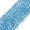 Natural Blue Topaz Beads Strands, Grade AA, Faceted, Rondelle, 6x4mm, Hole: 0.9mm, about 93pcs/strand, 15.28''(38.8cm)