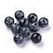 Natural Snowflake Obsidian Beads, Gemstone Sphere, No Hole/Undrilled, Round, 17.5~18mm