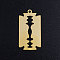 201 Stainless Steel Pendants, Blade Shape, Golden, 26x14x1mm, Hole: 1.5mm