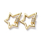 Brass Micro Pave Cubic Zirconia Screw Carabiner Lock Charms, for Necklaces Making, Long-Lasting Plated, Twinkling Star, Clear, Real 18K Gold Plated, 35.4x30x2.8mm