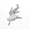 316 Surgical Stainless Steel Pendants, with Rhinestones, Ballerina, Crystal, 34x24x4mm, Hole: 7x4.5mm