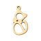 201 Stainless Steel Pendants, Cat Shape Charms, Real 18K Gold Plated, 18x9x1mm, Hole: 1.4mm