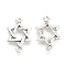 Tibetan Style Alloy Links connectors, Heart, Cadmium Free & Lead Free, Antique Silver, 25.5x16.5x1.5mm, Hole: 2.5mm, about 680pcs/1000g