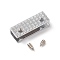 Zinc Alloy Bag Corner Protector Edging Frame, with Screw, Rectangle, Platinum, 9x25x7mm, Hole: 2.5mm