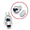 Tarnish Resistant 304 Stainless Steel Magnetic Clasps with Glue-in Ends, Oval, Stainless Steel Color, 20x11mm