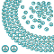 4 Strands Synthetic Turquoise Dyed Beads Strands, Peace Sign, Turquoise, 15x3mm, Hole: 1.4mm, about 26pcs/strand, 15.35''(39cm)