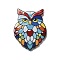 Acrylic Pendants, Animals, Owl, 43.5x31.5x2.5mm, Hole: 1.6mm