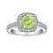 925 Sterling Silver Micro Pave Cubic Zirconia Plain Band Rings, Real Platinum Plated, Square, Green Yellow, Inner Diameter: 17mm