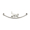 Non-Tarnish 304 Stainless Steel Connector Charms, Walking Cat Links, Stainless Steel Color, 9x30.5x1mm, Hole: 1mm
